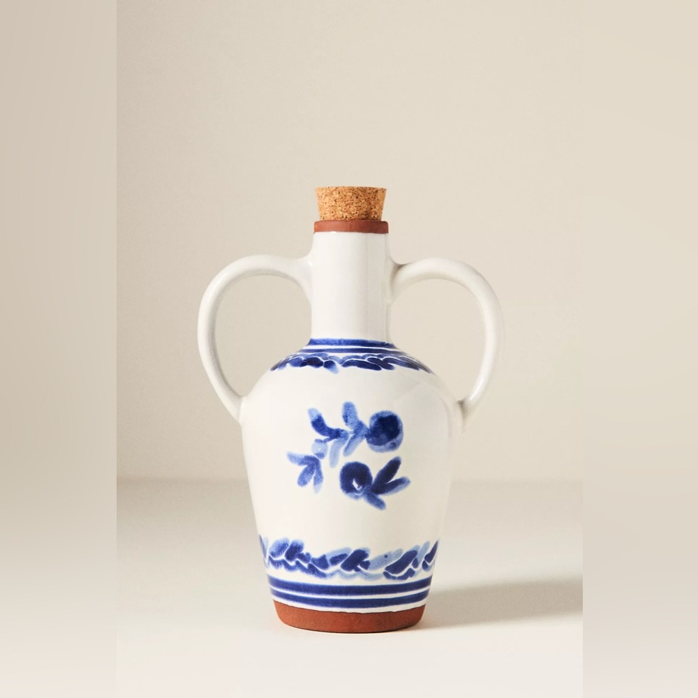Anthropologie THE MEDITERRANEAN DISH TERRACOTTA OIL CRUET Style No.97570774 Blue - Picture 2 of 3